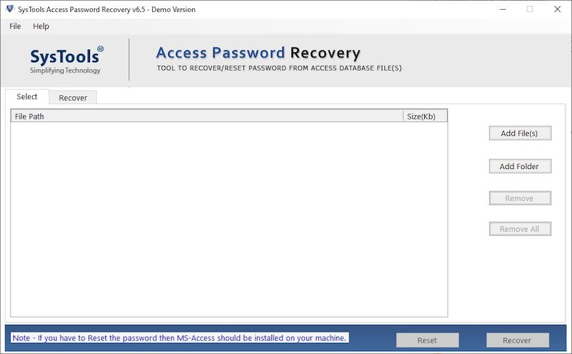 SysTools Access Password Recovery crack